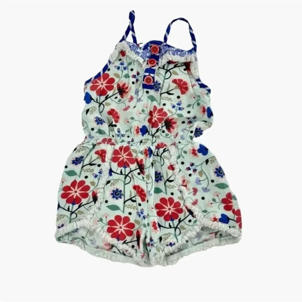 Matilda Jane Tug Of War Romper Floral Toddler Girls Size 2 Clean smoke free home